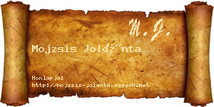 Mojzsis Jolánta névjegykártya